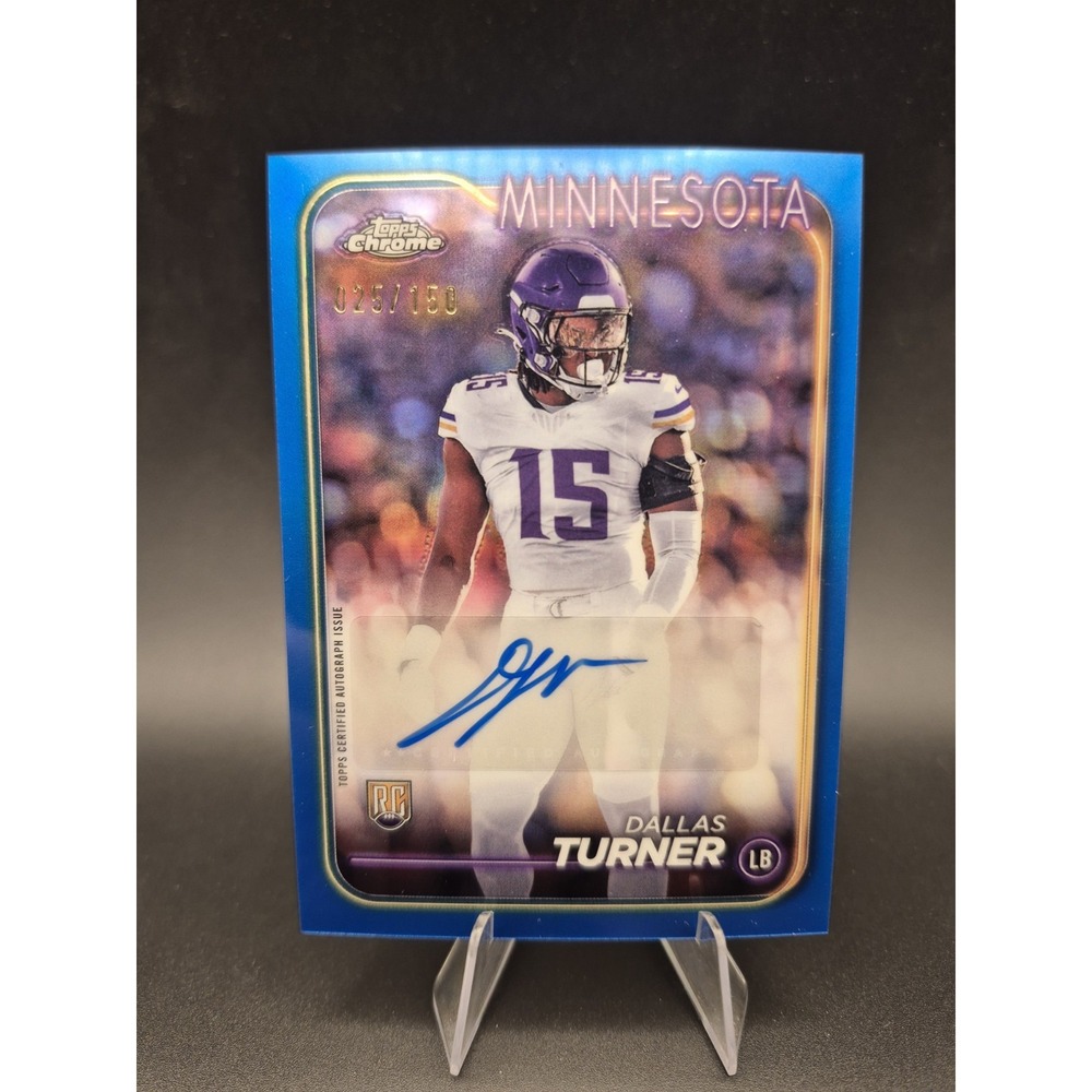 2024 Topps Chrome Dallas Turner #RA-DTU Rookie Autograph Blue /150 (RC) (AU)